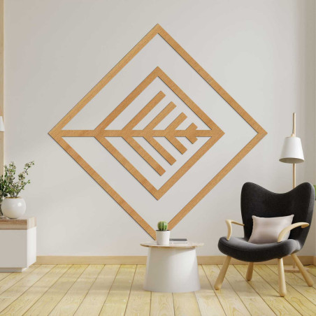 Elegantná nástenná dekorácia s geometrickým vzorom z dreva