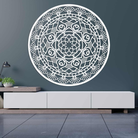 Drevená mandala na stenu symbolizujúca harmóniu, rovnováhu a pokoj
