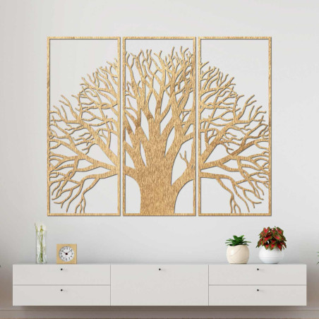 Dizajnový trojdielny obraz stromu pre harmonický interiér