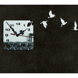 Moderné nástenné hodiny zlatá holubica , nálepka na stenu .