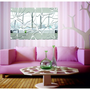 Moderné dekoračné zrkadlá. Zrkadlové a farebné samolepky na stenu,3D samolepky vyrobené z akrylu