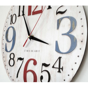 Drevené hodiny obraz ROSE . Fi 34 cm 2