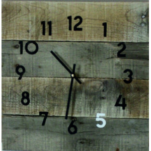 Wall clock made of wood on a wall 3D sticker DIY   wooden clock
