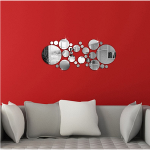Decorative mirrors. Great 3D adhesive wall clock, modern 3D clock on the wall. Wall clock for the kitchen and the living room.on