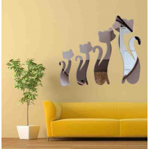 Modern decorative mirrors. Mirror and color wall stickers, 3D stickers made of acrylic