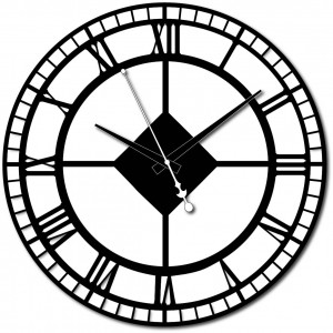 Nástenné hodiny rímske kruh I SENTOP X0074 i čierne