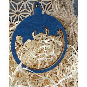 Wooden Ornaments for Christmas Tree-Stars, Size: 68x80 mm