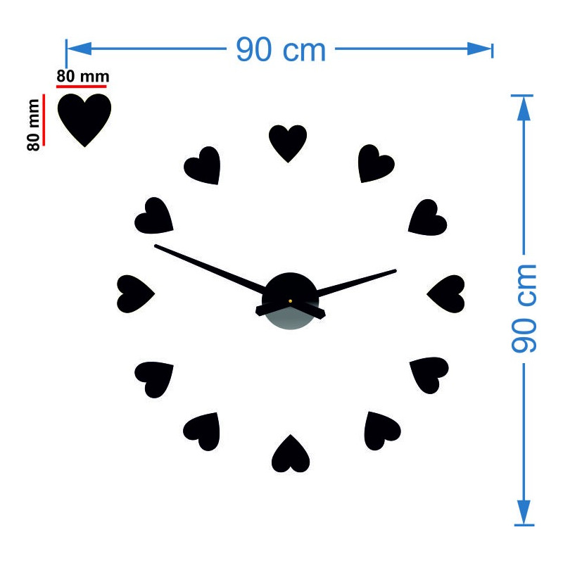 Rozmery nástenných nalepovacích hodín, desing nástenné hodiny
