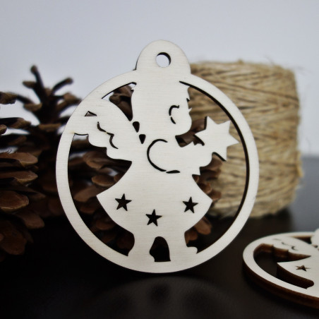 Vianočné ozdoby vyrobené z dreva, rozmer: 79x90 mm