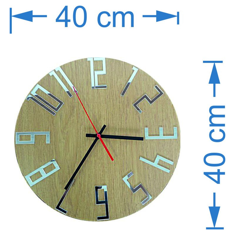 Moderné hodiny na stenu, nástenné hodiny z dreva, preglejka