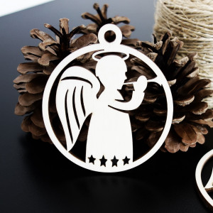 Christmas tree decoration - Small angel, size: 79x90mm