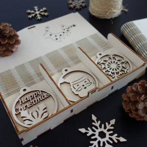 Sada krásnych vianočných ozdôb z dreva, 1 sada-18 kusov 2