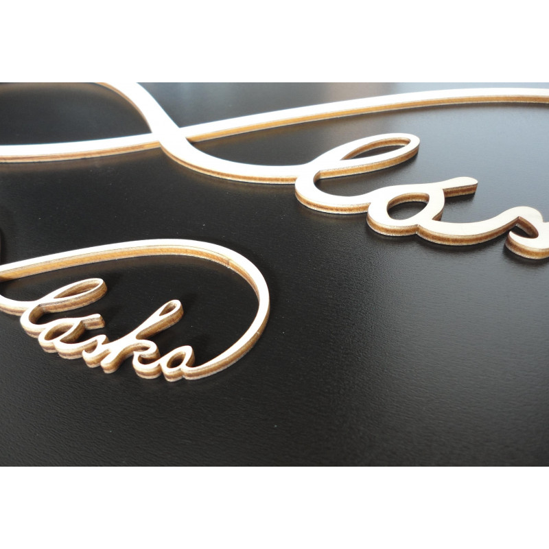 Drevený nápis. Večná láska. Rozmer: 500x 164 mm