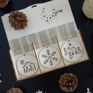 Sada  vianočných ozdôb, ktorá poteší, 1 sada-18 kusov 2