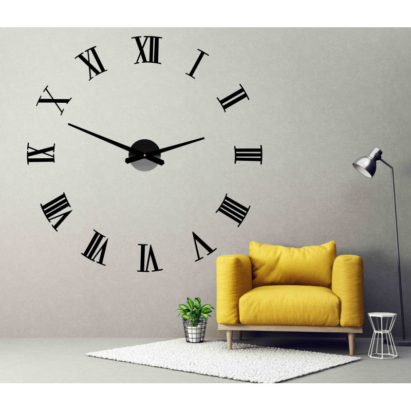 Nalepovacie nástenne hodiny rímske 2D plexi