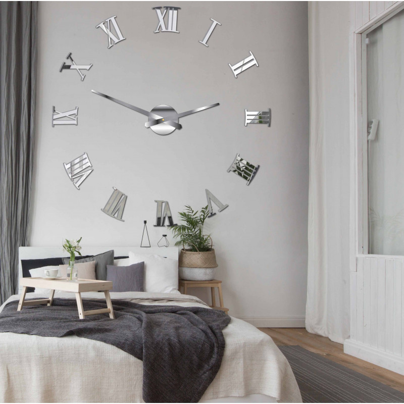 Nalepovacie nástenne hodiny rímske 2D plexi