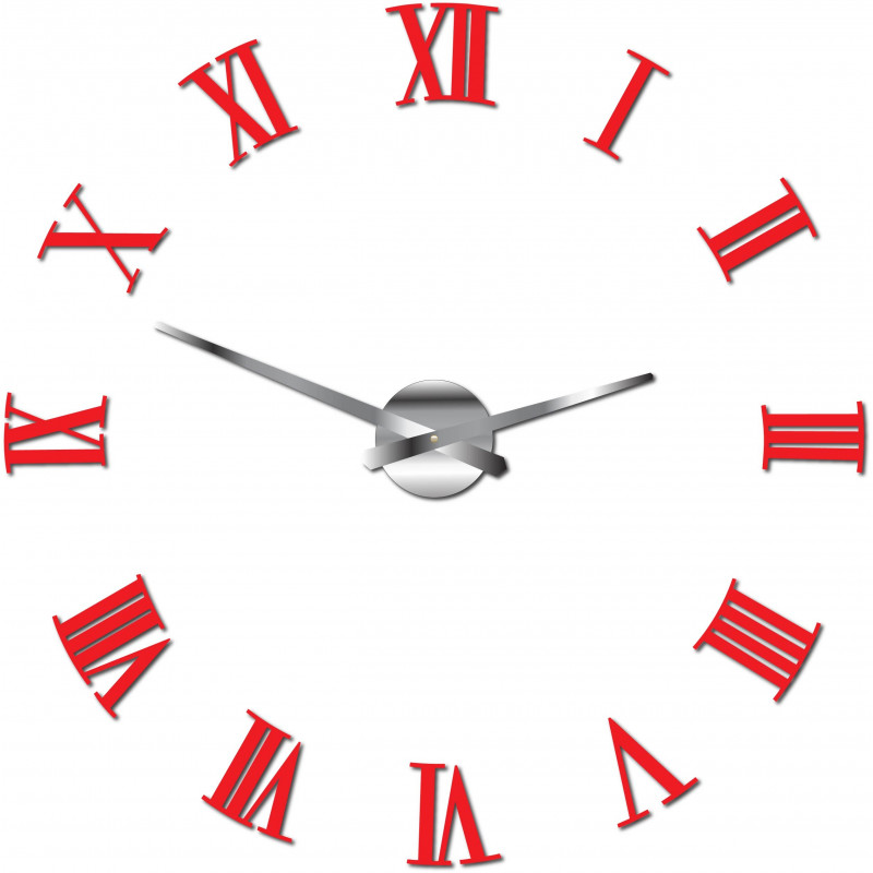 Nalepovacie nástenne hodiny rímske 2D plexi