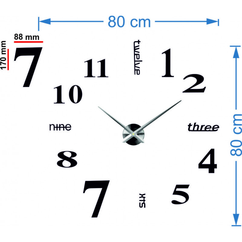 Moderné nástenné hodiny sedem 2D plexi MIRROR