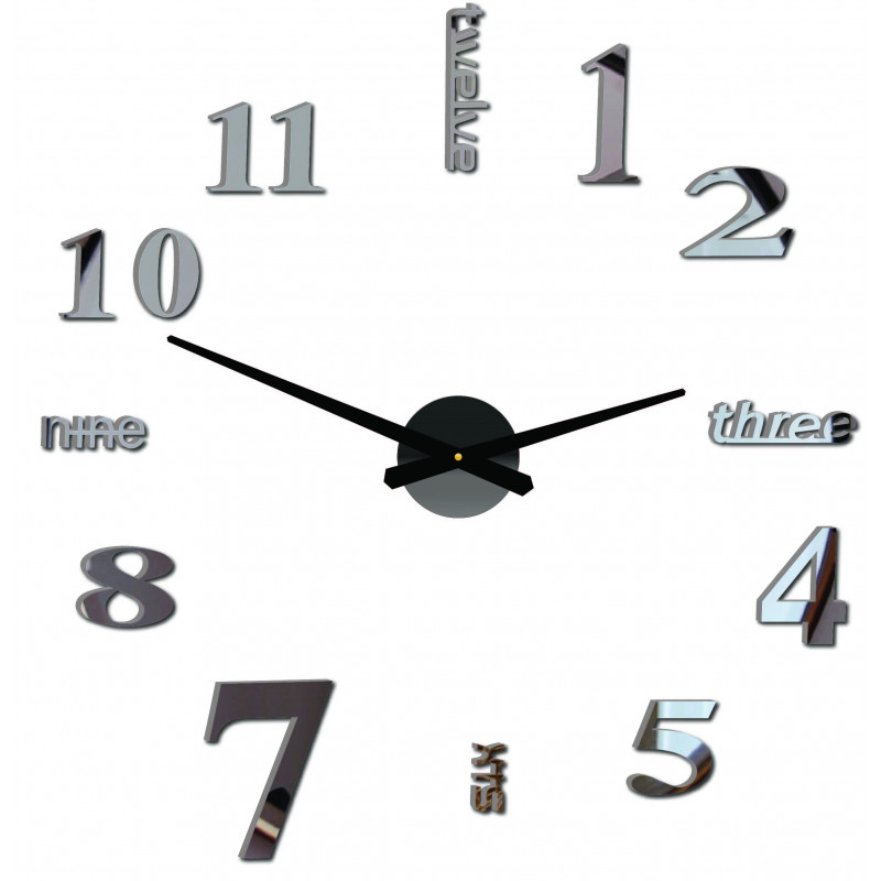 Moderné nástenné hodiny sedem 2D plexi MIRROR