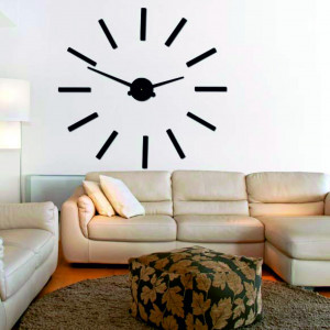 Modern wall clock of 2D MIRROR plexiglass