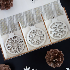 Drevené vianočné ozdoby, 1 sada-18 kusov 2