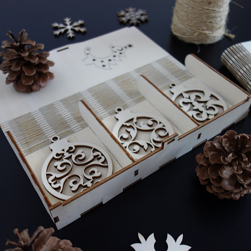 Drevené vianočné ozdoby, 1 sada-18 kusov