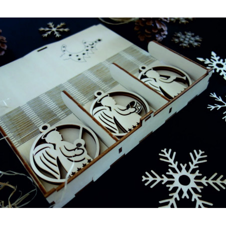 Vintage drevené vianočné ozdoby,sada obsahuje 18 kusov