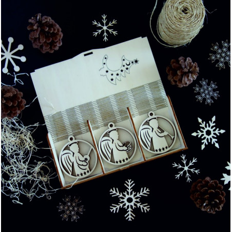 Vintage drevené vianočné ozdoby,sada obsahuje 18 kusov