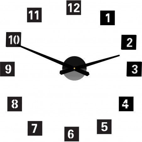 Veľké nástenné hodiny štvorcové (hodiny na stenu z plastu ) 2D DEKOR