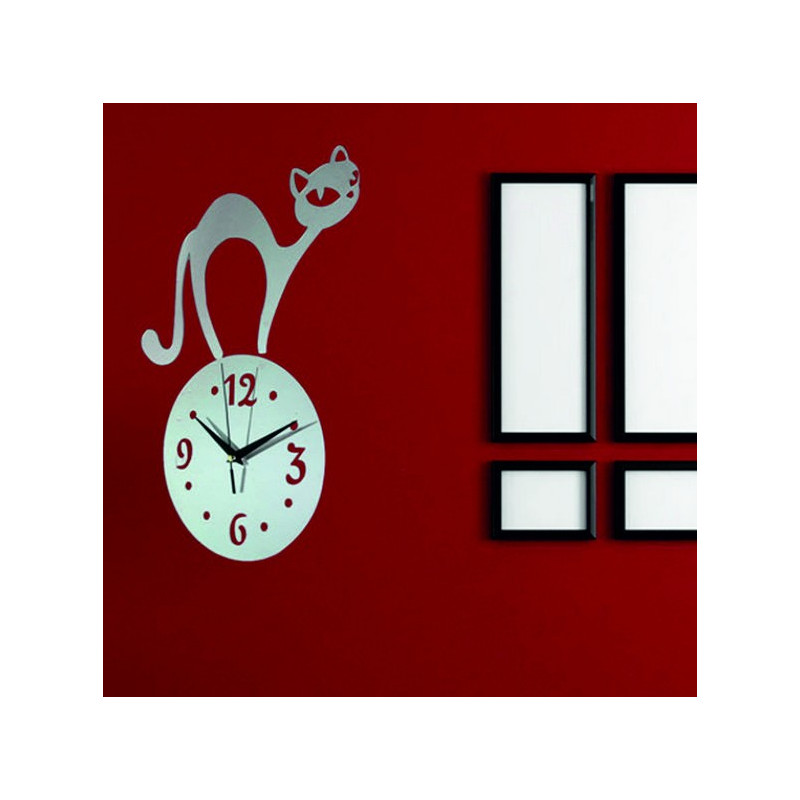 Nástenné hodiny mačka ( zrkadlové hodiny na stenu kocúr) SIMON