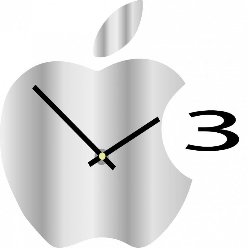 Nástenné hodiny plastové do kuchyne APPLE, 35x35 cm