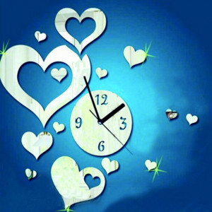 Nástenné hodiny srdce  Hodiny na stenu srdce 35x50 cm FLEXISTYLE