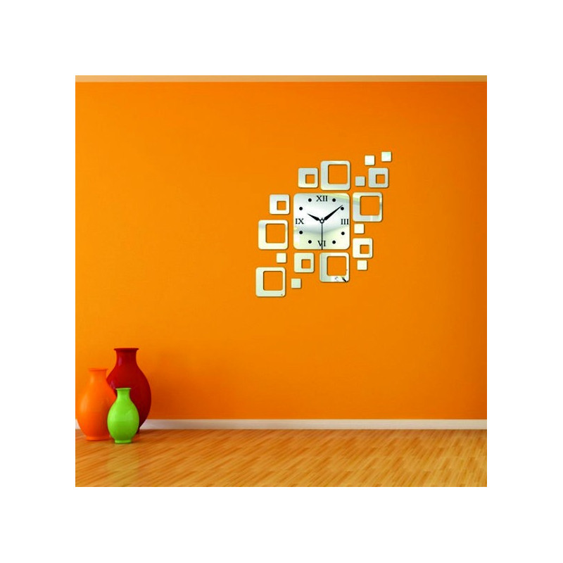Nalepovacie hodiny na stenu štvorec moderné 50x40 cm FIGARO