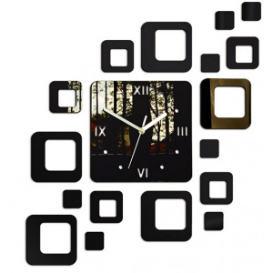 Clock on the wall modern square 50x40 cm FIGARO MIRROR