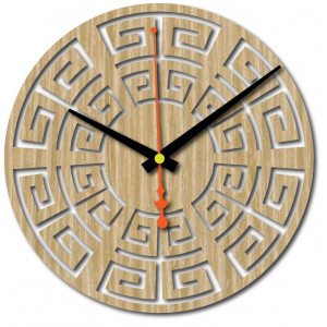 Wall clock made of plywood wood 4 mm colorant COLOR