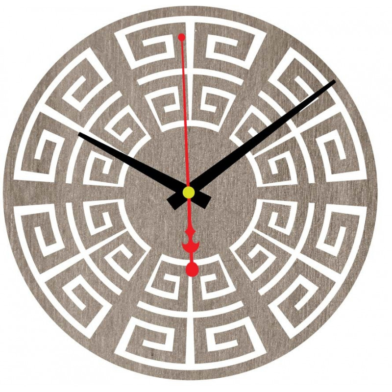 Nástenné hodiny z dreva preglejky 4 mm moridlo  FAREBNÉ