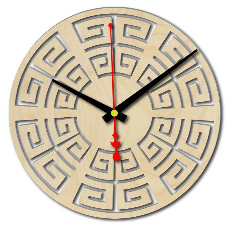 Nástenné hodiny z dreva preglejky 4 mm moridlo  FAREBNÉ