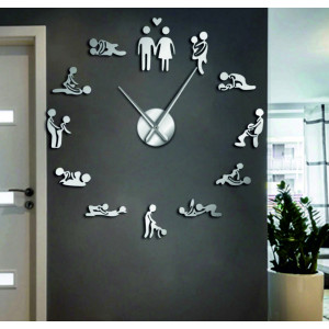 Wall clock kamasutra mirror DIY 3D HROBESO