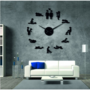 Nástenné hodiny kamasutra zrkadlové DIY 3D HROBESO 2