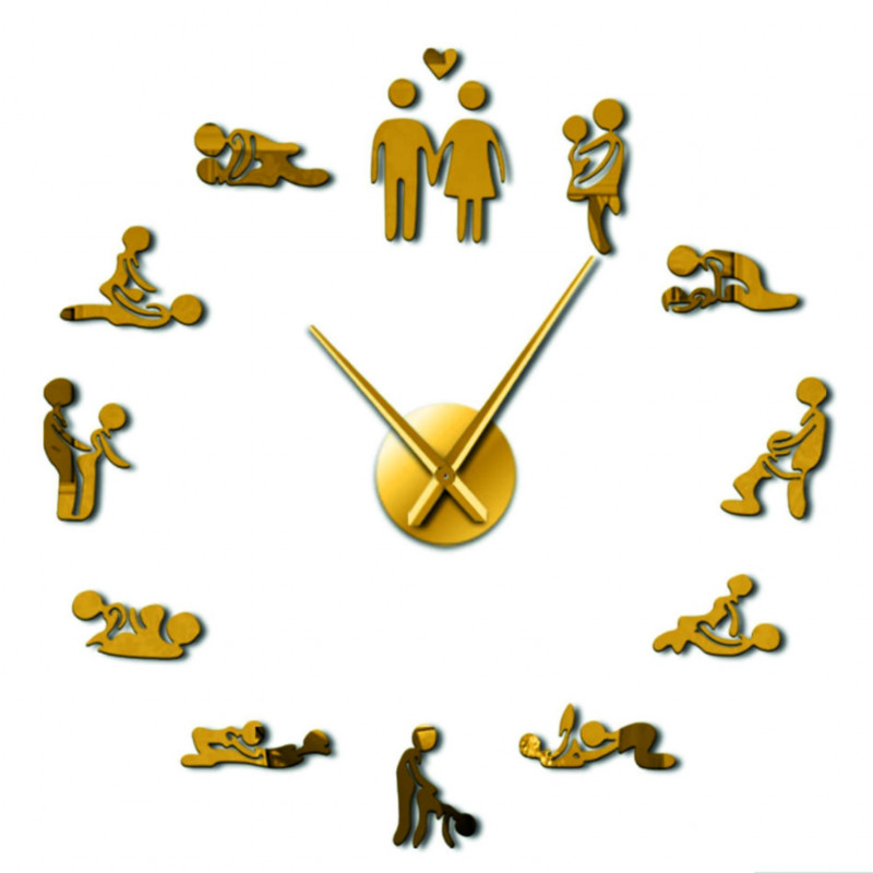 Nástenné hodiny kamasutra zrkadlové DIY 3D HROBESO