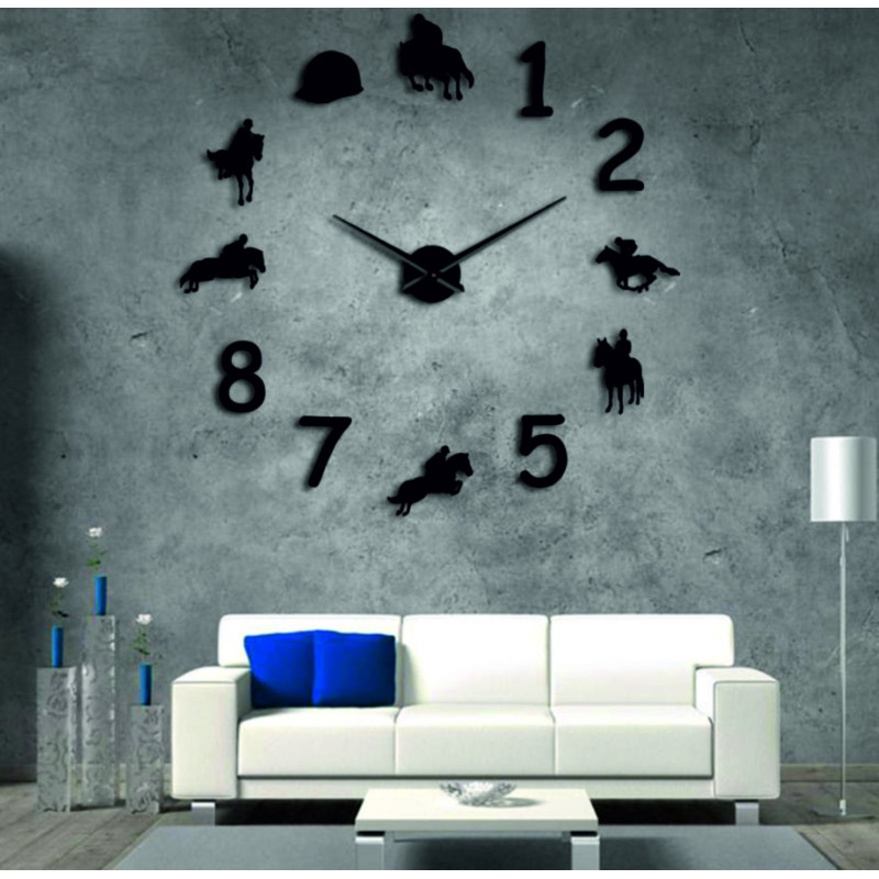 Nástenné hodiny Rodeo Kone jazdec 3D DIY HOME