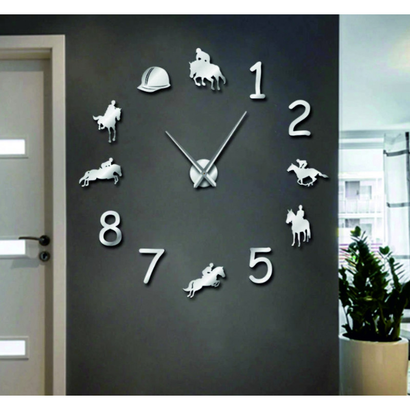 Nástenné hodiny Rodeo Kone jazdec 3D DIY HOME