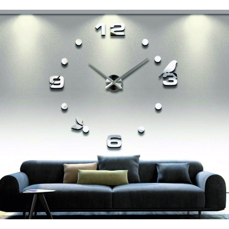 Zrkadlové hodiny na stenu nalepovacie DIY PAJPA