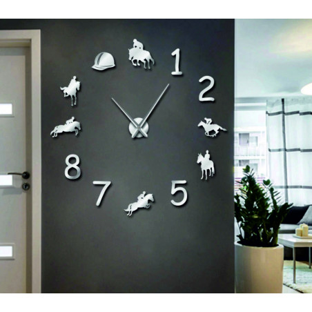 Veľké nástenné hodiny rodeo kone jazdec na koni hodiny 3D DIY Cowboys