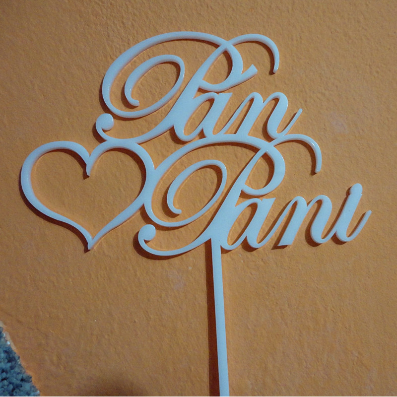 Plastový zápich ozdoba na tortu pán a pani. Rozmer 150 x 222 mm