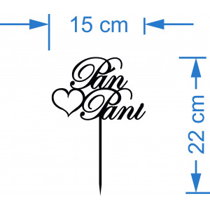 Plastový zápich - ozdoba na tortu "Pán a Pani" - Rozmer... 2