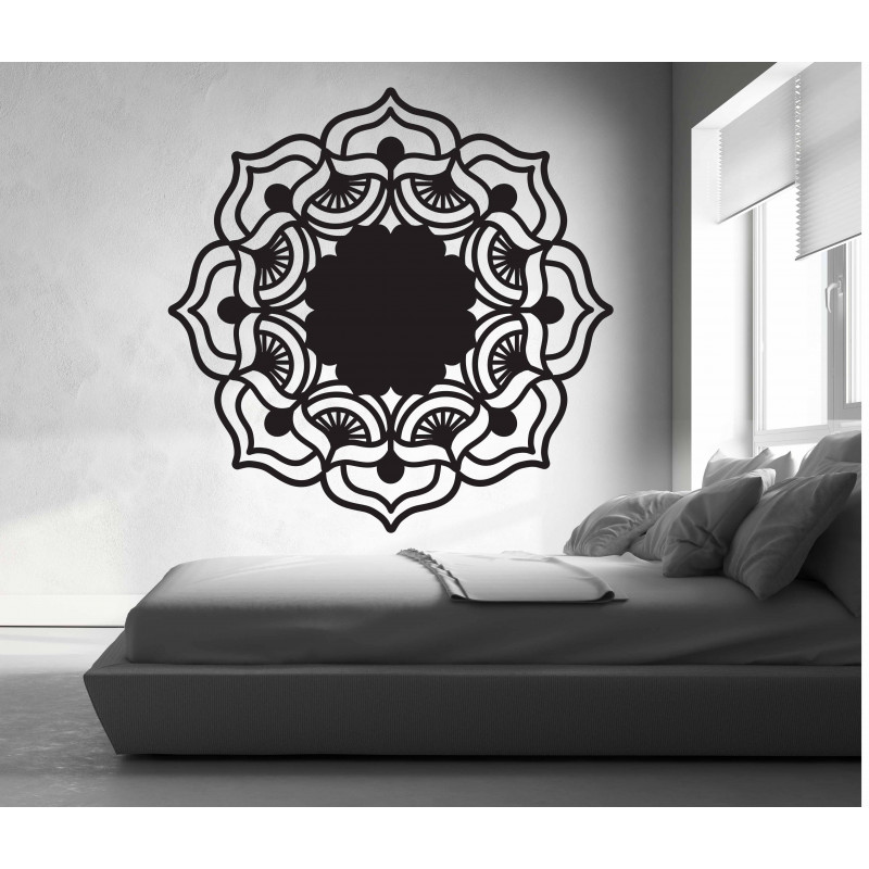 Mandala růže života kulatá dřevěný obraz na stěnu z překližky MIREK