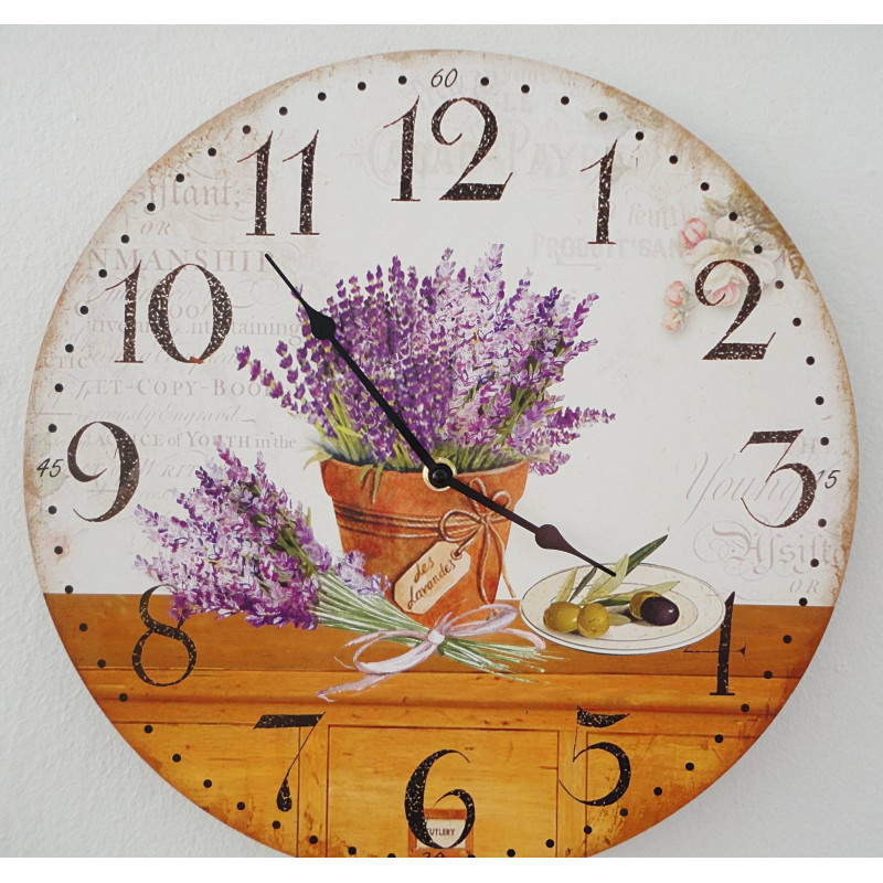 Wooden clock Levanduľová dream MDF. Fi 30 cm