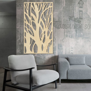 Wall painting of a tree made of wooden plywood Topoľ LÝDIA 2