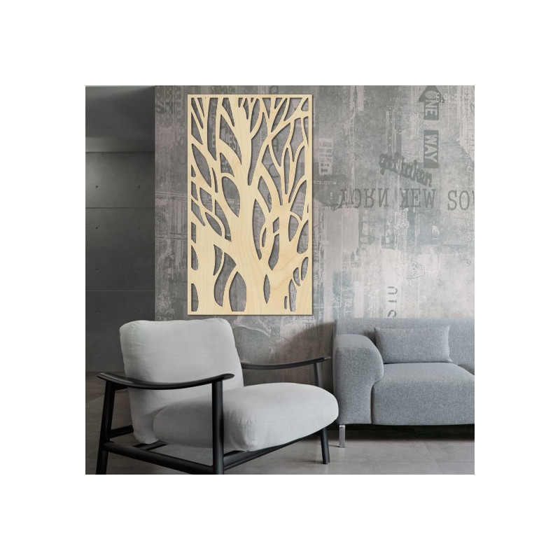 Wall painting of a tree made of wooden plywood Topoľ LÝDIA 2